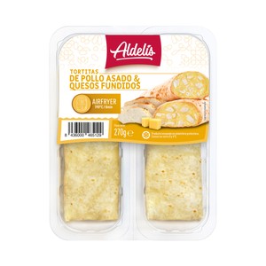 Tortillas rellenas de pollo asado y quesos fundidos 2 x 135 g.