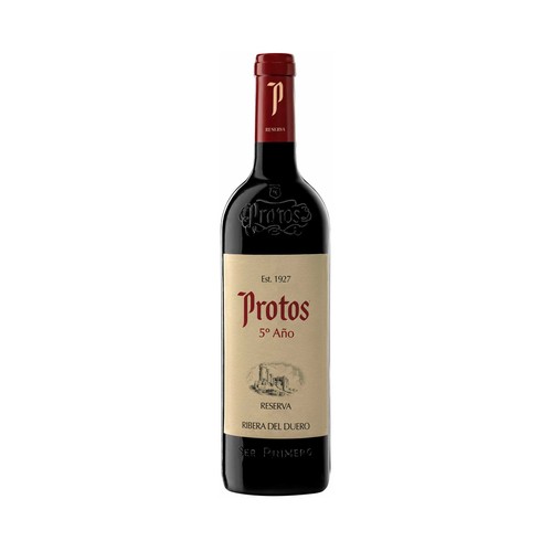Vino tinto reserva con denominación de origen Ribera del Duero PROTOS botella de 75 cl.