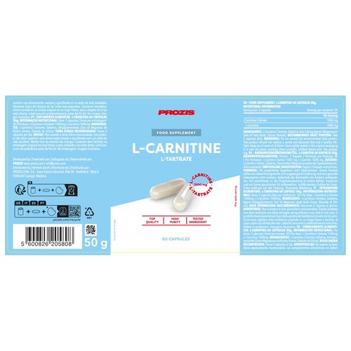 PROZIS L-Carnitina PROZIS 60 cápsulas 1500 mg.