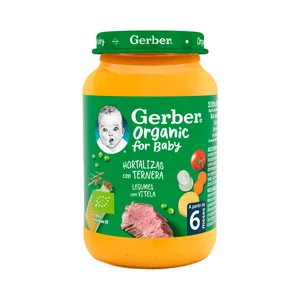 GERBER Organic Tarrito de hortalizas con tenera, a partir de 6 meses 190 g.