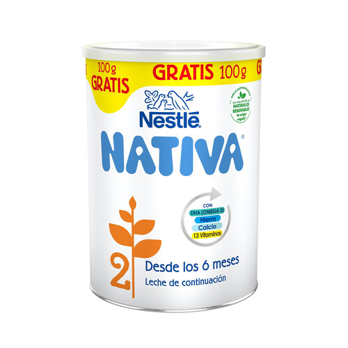 NATIVA 2 de Nestlé Leche (2) de continuación a partir de los 6 meses 800 g.