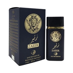ZAEER Noir Eau de parfum arabe (agua de perfume) para hombre con vaporizador en spray 100 ml.