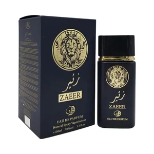 ZAEER Noir Eau de parfum arabe (agua de perfume) para hombre con vaporizador en spray 100 ml.