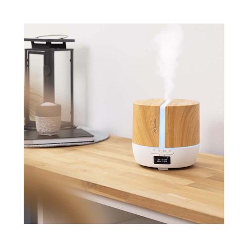 Difusor de aromas CECOTEC PureAroma 550 Connected White Woody, temporizador, pantalla Led, capacidad 500ml.