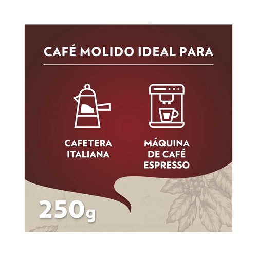 LAVAZZA Café molido natural Descafeinado Intenso Intensidad 5/10 250 g.