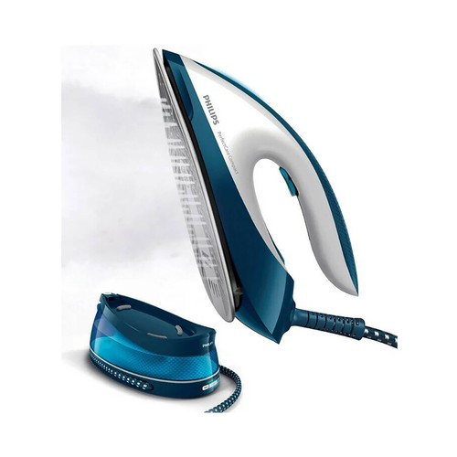 Centro de planchado PHILIPS PerfectCare Compact GC7840/20, suela SteamGlide, autonomía ilimitada, 6,5 bares de presión.