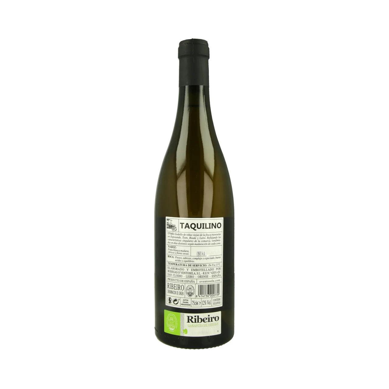 TAQUILINO  Vino blanco Godello con denominación de origen Ribeiro TAQUILINO botella de 75 cl.