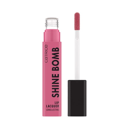 CATRICE Shine bomb tono 060 Pinky promise Barra de labios líquida brillante de larga duración y acabado nude.
