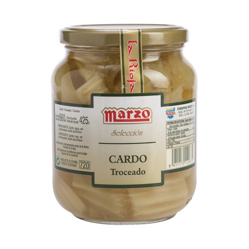 MARZO Cardo troceado al natural frasco de 425 g.