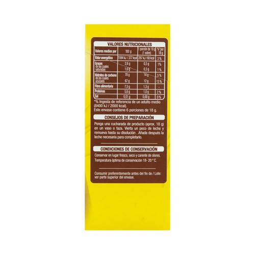 PRODUCTO ALCAMPO Cacao soluble en sobres PRODUCTO ALCAMPO 6 uds. 108 g.