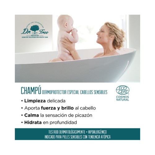 DR. TREE Champú dermoprotector que refuerza el microbioma, para cueros cabelludos sensibles DR. TREE 400 ml.