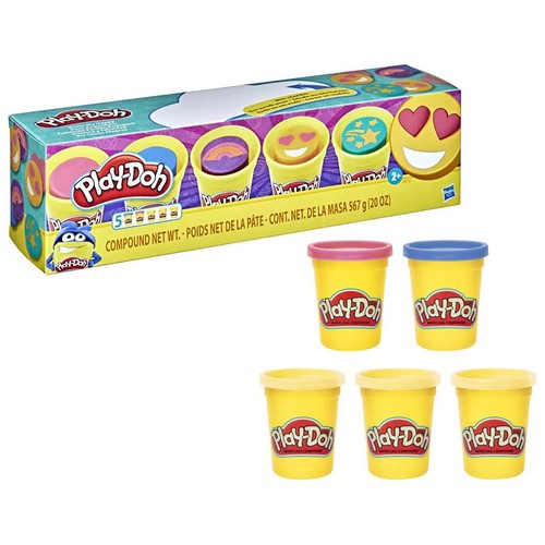 Pack con 5 botes de pasta moldear, pastilina de diferentes colores PLAY-DOH.