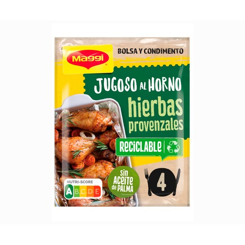 MAGGI Sazonador para preparar pollo asado a las hierbas provenzales Jugoso al horno sobre de 34 g.