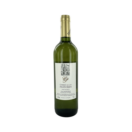 CERRO DE LOS PASTORES  Vino blanco con D.O. Valdepeñas botella de 75 cl.