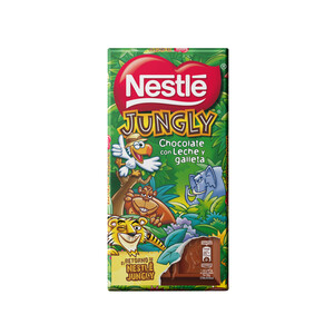 NESTLÉ Chocolate con leche y crujiente galleta NESTLÉ JUNGLY 125 g.