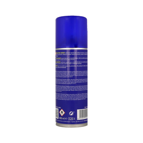 Spray de 520 mililitros de grasa especial para cadenas de motocicletas KRAFFT.