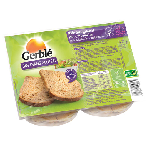 GERBLÉ Pan de semillas sin gluten GERBLÉ 400 gr,
