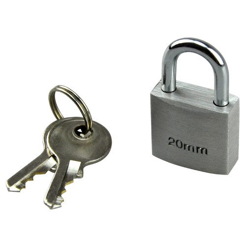 Candado de aluminio de 20 milímetros, nivel seguridad 2, PRODUCTO ALCAMPO.