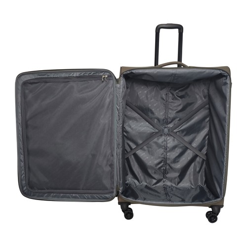 Maleta grande tipo trolley soft 8 ruedas lock 81cm gris. AIRPORT