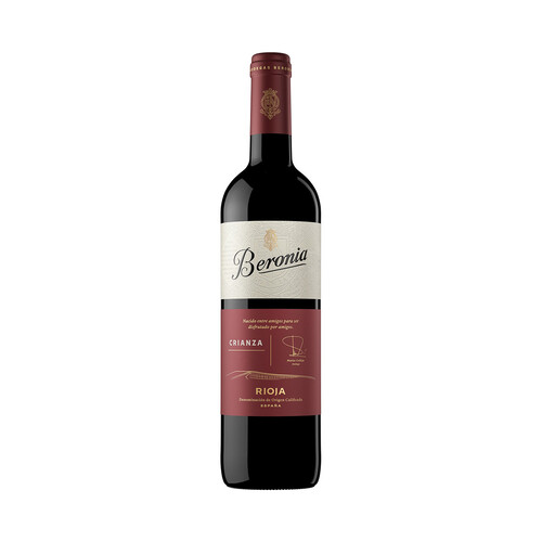 BERONIA Vino tinto crianza con D.O. Ca. Rioja botella de 75 cl.