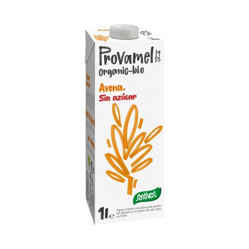SANTIVERI Bebida de avena sin azúcares, ecológica 1 l.