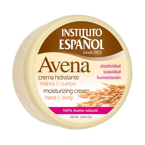 INSTITUTO ESPAÑOL Crema hidratante corporal y de manos con avena 100% natural 400 ml.