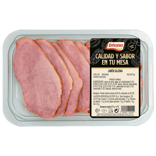 EMCESA Bandeja de filetes de jamón de cerdo estilo Sajonia 300 g.