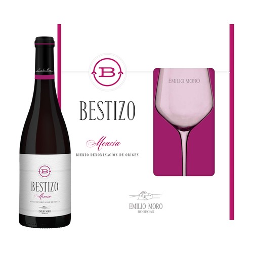 BESTIZO Estuche de vino tinto Mencía con D.O. Bierzo + copa.