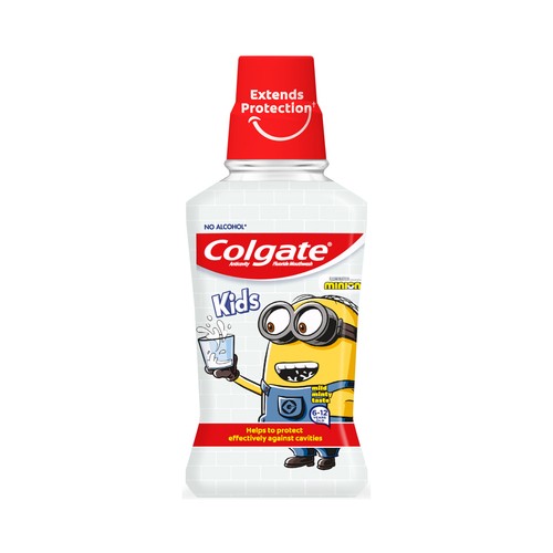 COLGATE 250 ml Enjuague bucal de uso diario, sin alcohol, para niños de 6 a 12 años.
