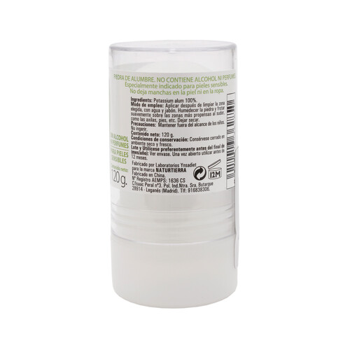 NATURAFEMME Desodorante roll-on de piedra de Alumbre para pieles sensibles NATURAFEMME 120 g.