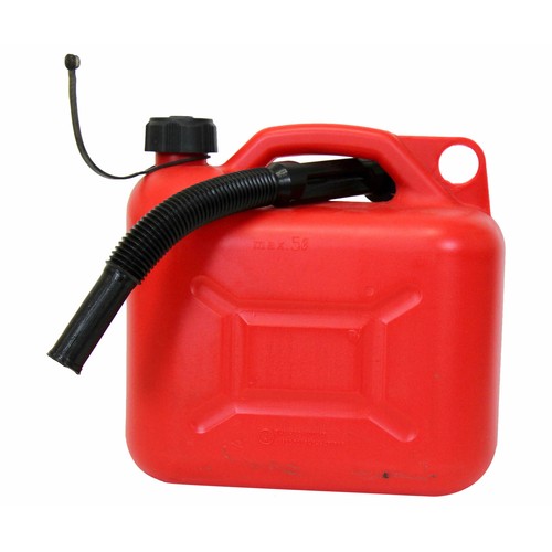 Bidón de 10 litros, homologado y resistente plástico de color rojo ROLMOVIL.
