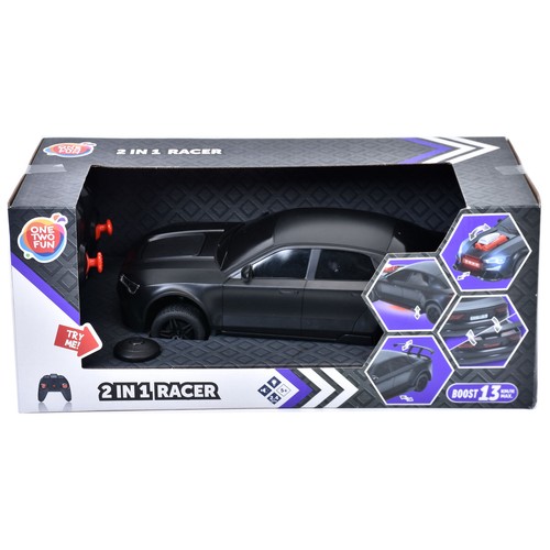 Coche radiocontrol Transformable 2 en 1 Racer con luz y sonido +5 Años ONE, TWO FUN