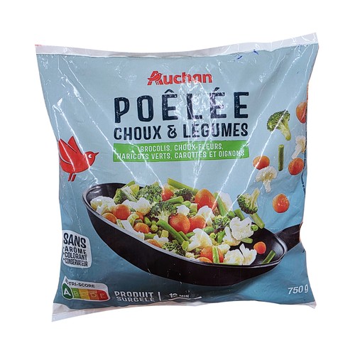AUCHAN Salteado de verduras con brócoli y coliflor 750 g Producto Alcampo.