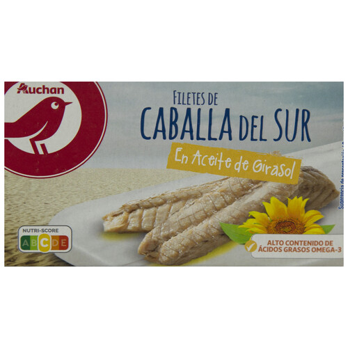 Caballa del Sur en aceite de girasol en filetes PRODUCTO ALCAMPO lata de 65 g.