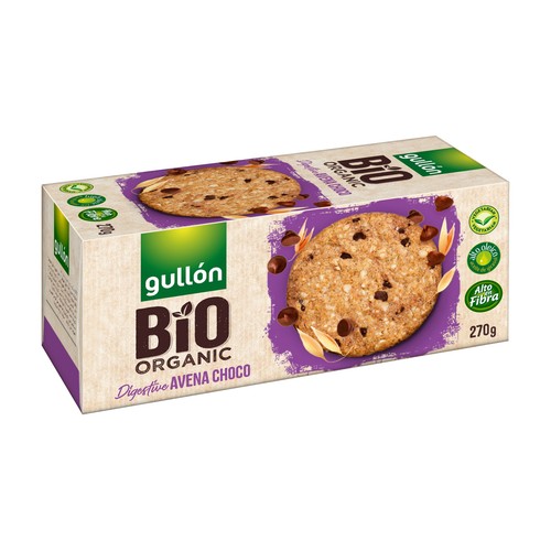 Galleta con avena y chips de chocolate ecológica GULLÓN BIO ORGANIC270 g.
