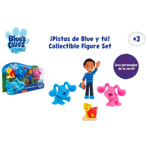 Set de 4 figuras coleccionables de las serie Las pistas de Blue y tú, NICKELODEON.