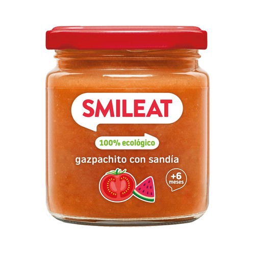 SMILEAT Tarrito de gazpachito con sandía (100% ecológico), a partir de 6 meses 190 g.