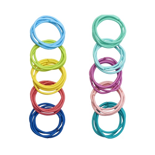 PRODUCTO ALCAMPO Gomas para pelo elásticas de divertidos colores 20 uds.