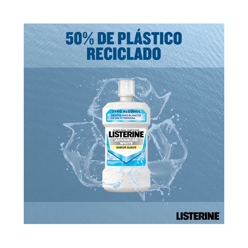 LISTERINE Enjuague bucal sin alcohol, con acción blanqueadora y sabor a menta 1 l.