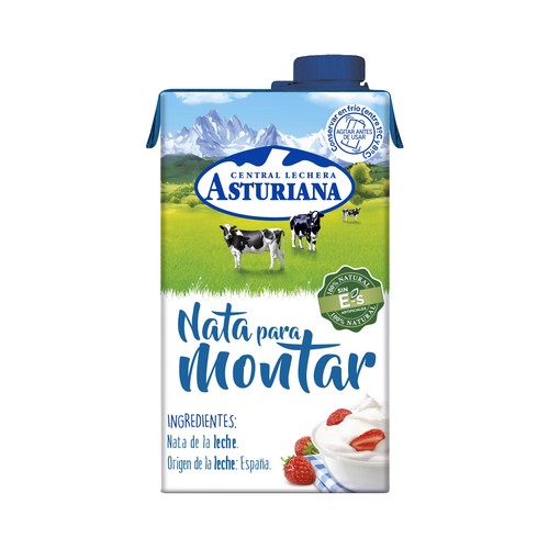 Nata líquida (38 % de materia grasa y 100% natural) para montar CENTRAL LECHERA ASTURIANA 500 ml.