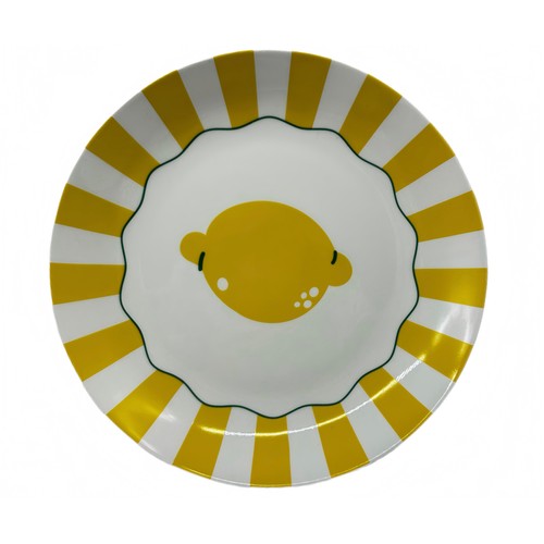 Plato llano 26cm porcelana decorado limones. ACTUEL