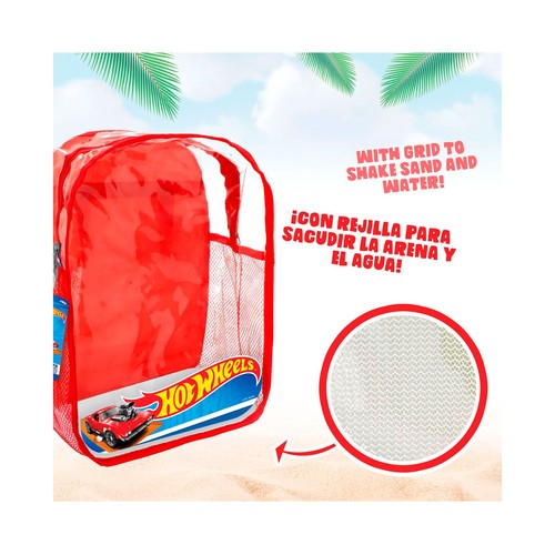 Mochila cubo playa IML D18cm. HOT WHEELS