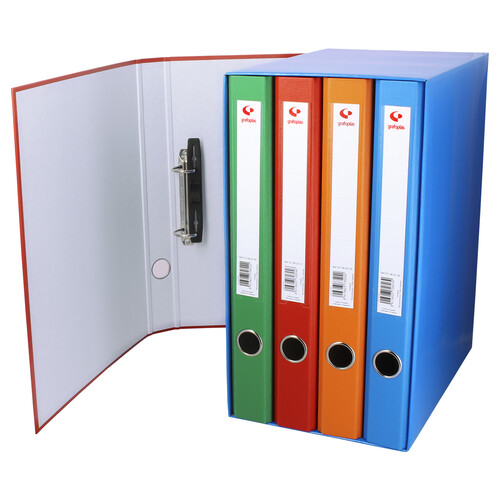 Archivador (4uds) tamaño folio, con tapas de polipropileno de varios colores GRAFOPLAS.
