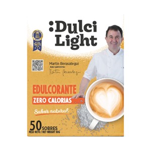 Imagen de DULCILIGHT Edulcorante moreno de sabor natural y zero calorias 50 sobres.