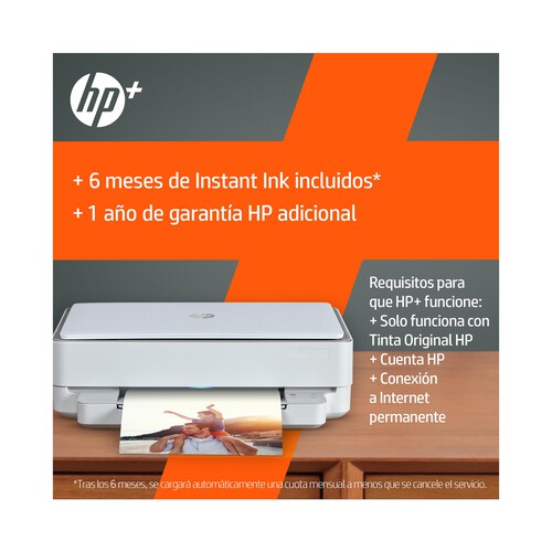 Impresora multifunción tinta HP Envy 6030e 2K4U7B, WiFi, USB, 6 meses impresión Instant Ink.