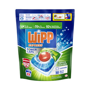 WIPP Detergente en cápsulas Power Caps antiolores WIPP 33 uds.