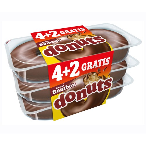 DONUTS Rosquillas de chocolate 4+2 gratis 330 gr.
