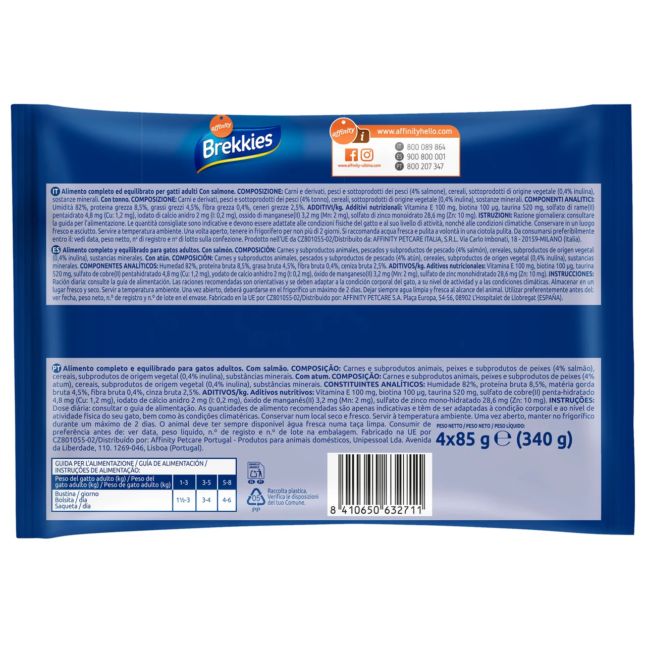 Alimento de gato húmedo salsa salmón y atún 85gr X4