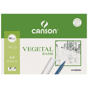 Imagen de Bloc de dibujo de tamaño DIN-A4 apaisado, con 12 hojas papel vegetal (cebolla) de 90 g CANSON