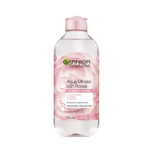 GARNIER Agua micelar con rosas, para piel apagada y sensible GARNIER Skin active 400 ml.